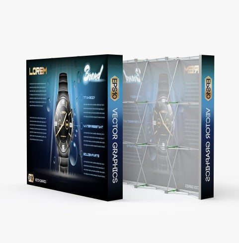 Pop-Up Fabric Banner with Aluminum Stand (8' Velcro Display)