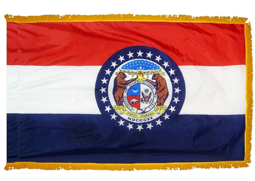 STATE OF MISSOURI NYLON FLAG WITH POLE-HEM & FRINGES