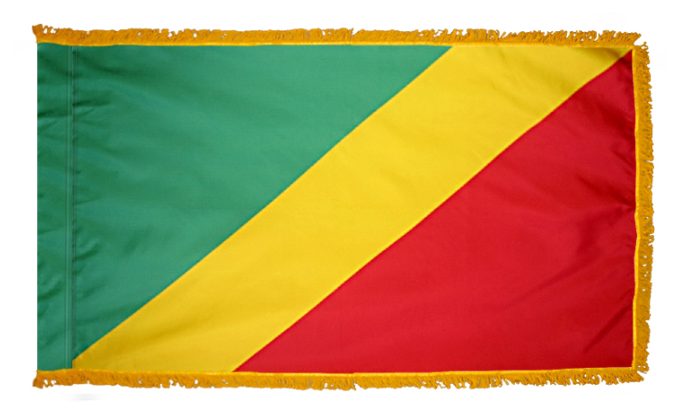 CONGO NYLON FLAG WITH POLE-HEM & FRINGES