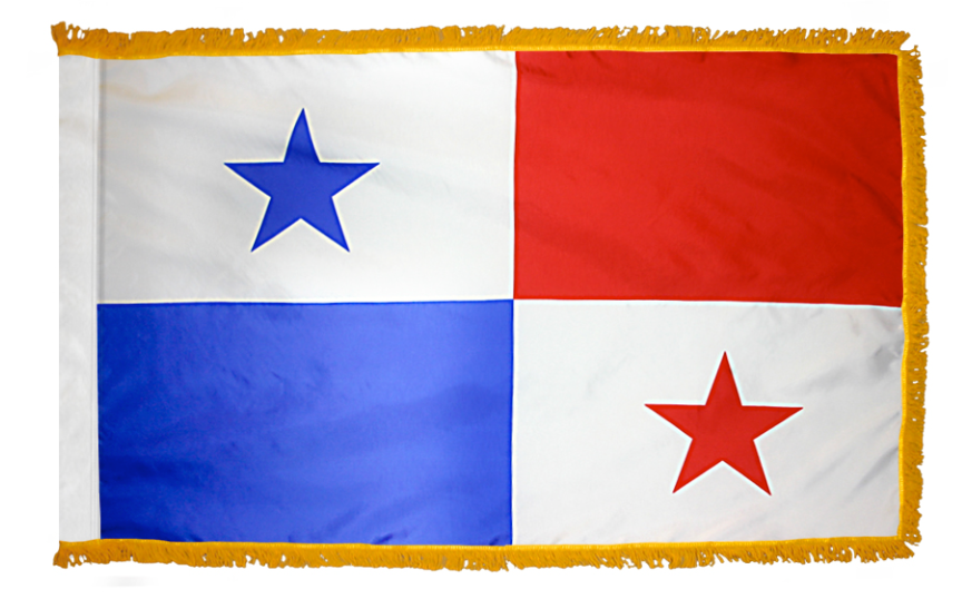 PANAMA NYLON FLAG WITH POLE-HEM & FRINGES