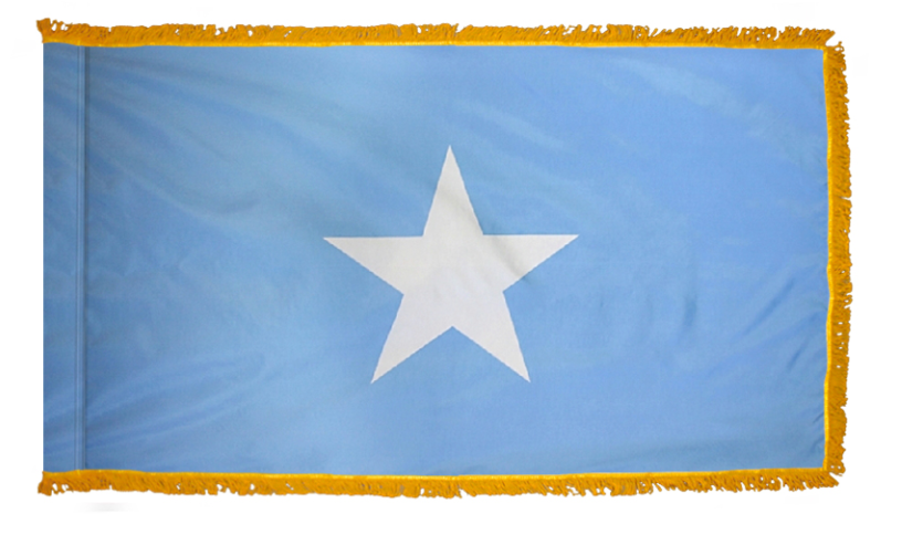 SOMALIA NYLON FLAG WITH POLE-HEM & FRINGES