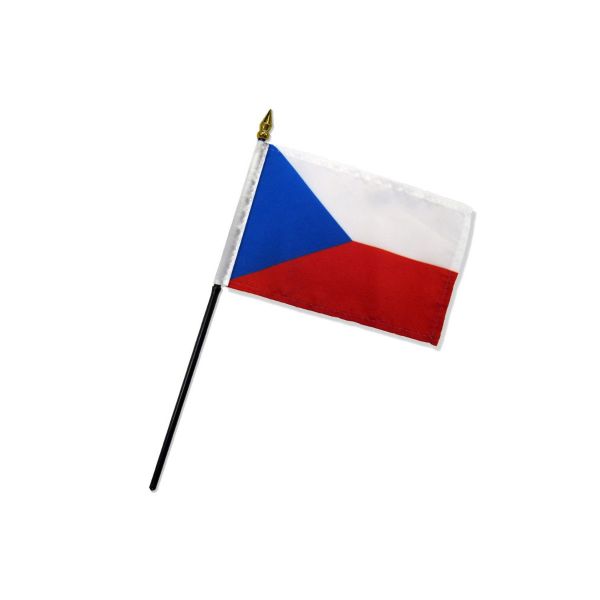 CZECH REPUBLIC STICK FLAG 4X6"