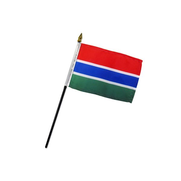 GAMBIA STICK FLAG 4X6"