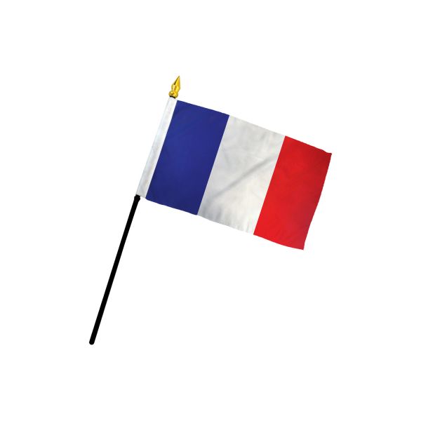 FRANCE STICK FLAG 4X6"