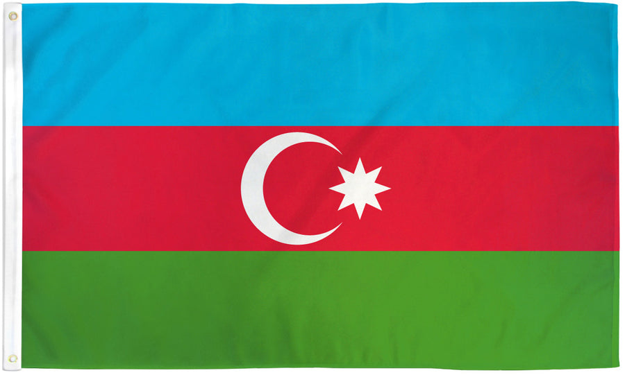 AZERBAIJAN FLAG POLY 3X5'