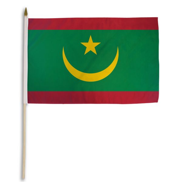 Mauritania Stick Flag 12x18 Flags Unlimited 0271