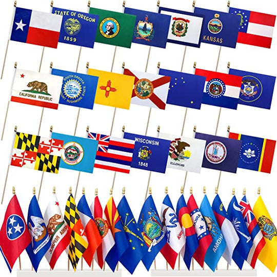 US State Table Top Flags