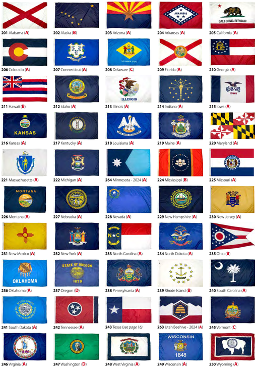 50 State Flag Set Outdoor Nylon - Flags Unlimited
