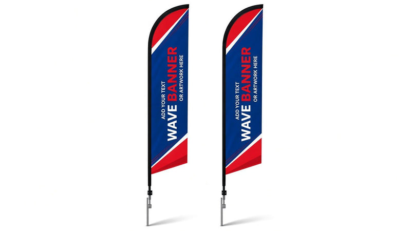 8' Wave Pole Banner Displays Double Sided - Flags Unlimited