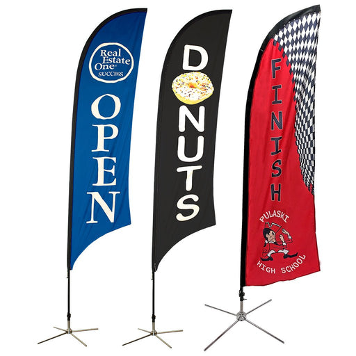 8' Wave Pole Banner Displays Double Sided - Flags Unlimited