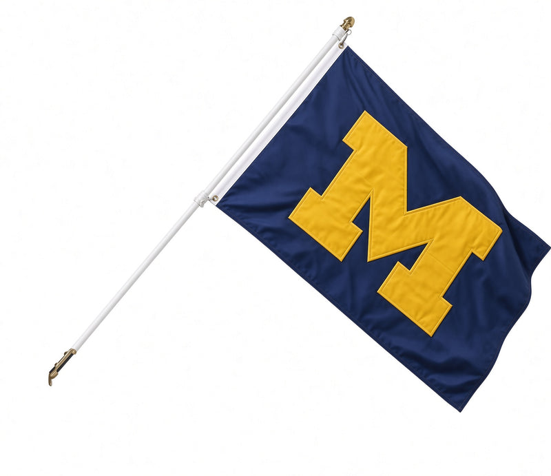 Sport Fanatics Flagpole Set | Non-Tangle Pole & Licensed NCAA Flag