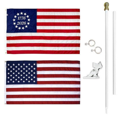 Commemorative Betsy Ross America 250 Flag Kit (Flag, Pole, Bracket) - Flags Unlimited