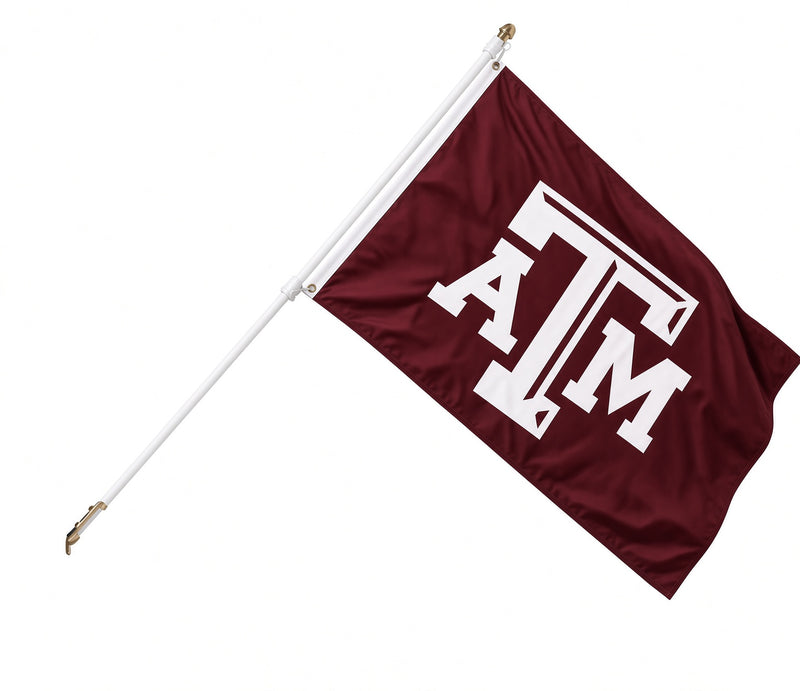 Sport Fanatics Flagpole Set | Non-Tangle Pole & Licensed NCAA Flag