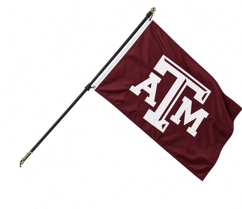 Sport Fanatics Flagpole Set | Non-Tangle Pole & Licensed NCAA Flag