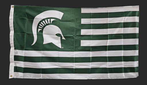 Michigan State University (MSU) Striped Flag - Flags Unlimited