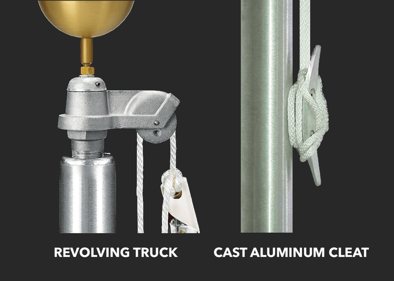 Premium Series (Atlas) External Halyard Flagpoles - Flags Unlimited