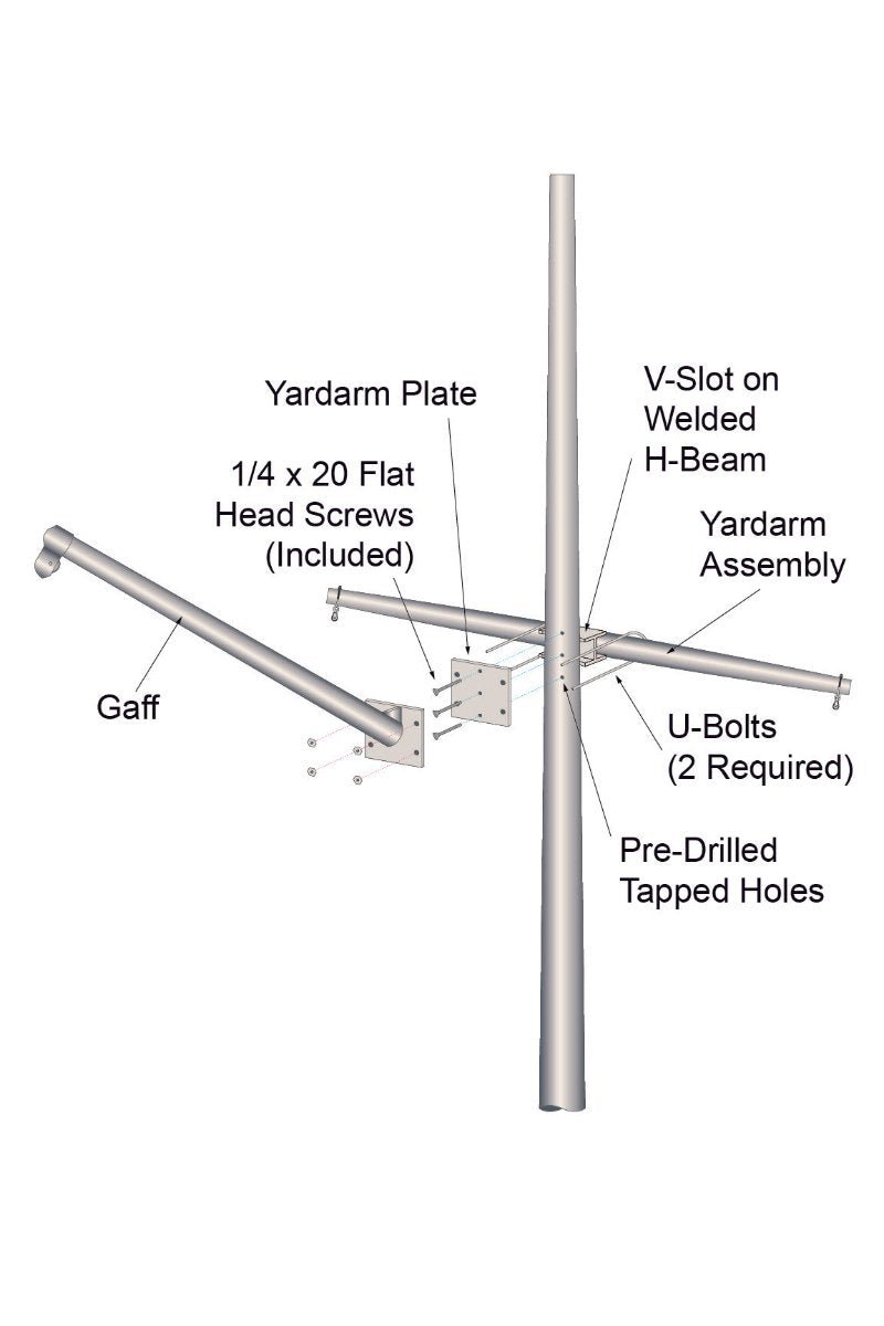 Single Mast Nautical Series w/ Yardarm & Gaff - Flags Unlimited