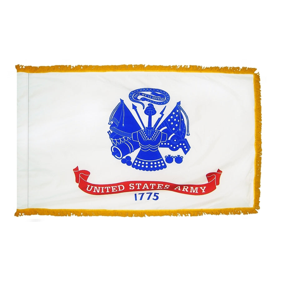 U.S. ARMY NYLON FLAG WITH POLE-HEM & FRINGES 3X5'