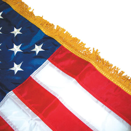 U.S. EMBROIDERED NYLON POLE-HEM & FRINGE INDOOR FLAG