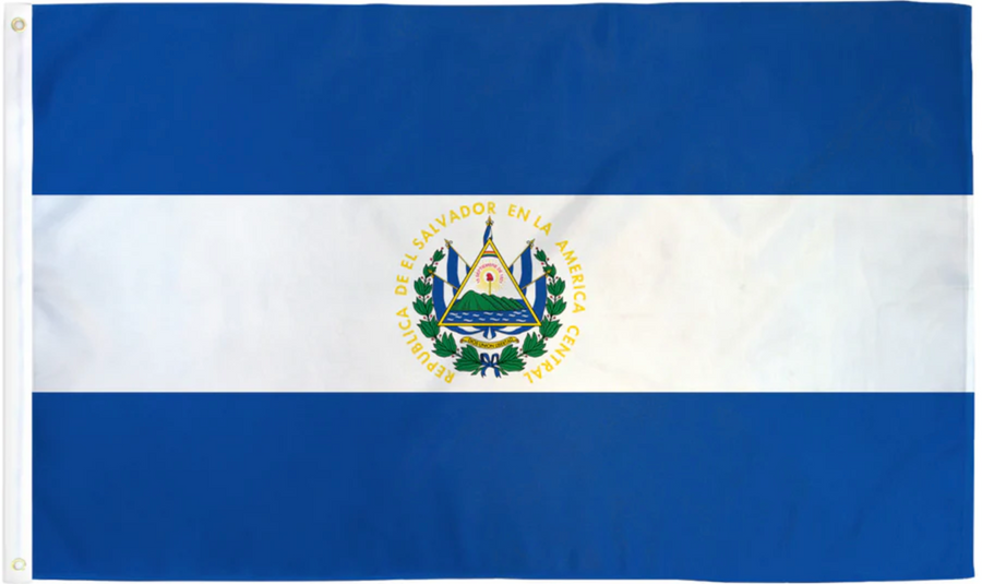 EL SALVADOR NYLON FLAG (2X3' - 6X10')