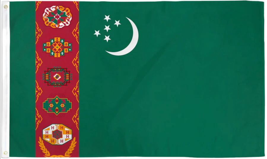 TURKMENISTAN NYLON FLAG (2X3' - 6X10')