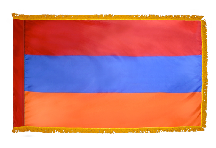 ARMENIA NYLON FLAG WITH POLE-HEM & FRINGES