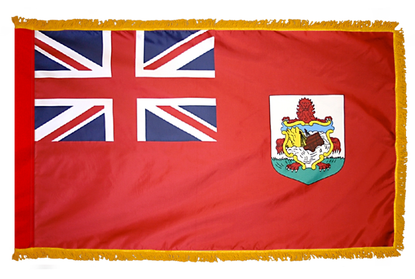 BERMUDA NYLON FLAG WITH POLE-HEM & FRINGES