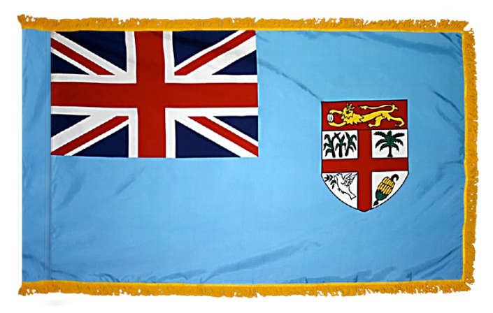 FIJI NYLON FLAG WITH POLE-HEM & FRINGES