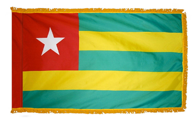 TOGO NYLON FLAG WITH POLE-HEM & FRINGES