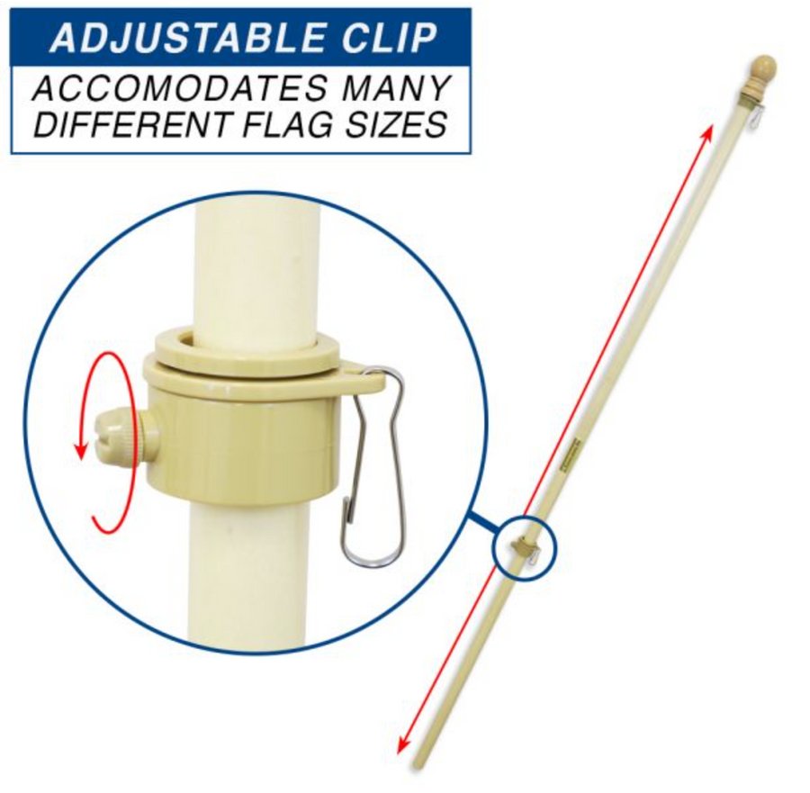 SPINNING FASTENERS FOR 1" FLAGPOLE - 2 PACK