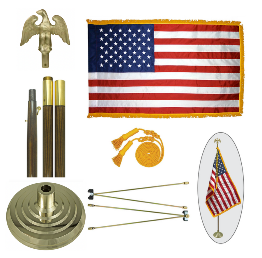 Oak Flagpole Display Kit