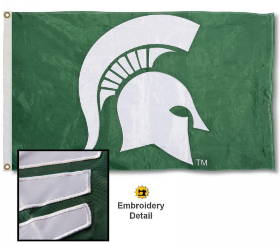 MICHIGAN STATE UNIVERSITY SPARTY HEAD FLAG