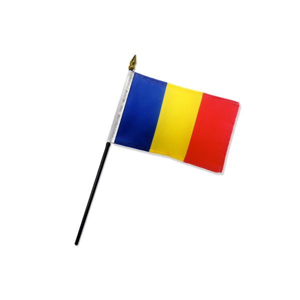 ROMANIA STICK FLAG 4X6"
