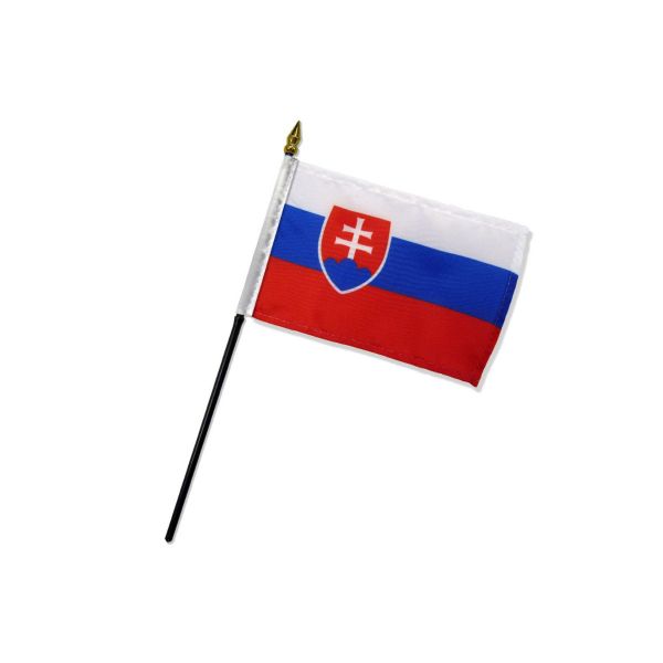 SLOVAKIA STICK FLAG 4X6"