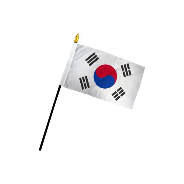 SOUTH KOREA STICK FLAG 4X6"