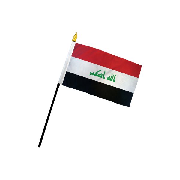 IRAQ STICK FLAG 4X6"