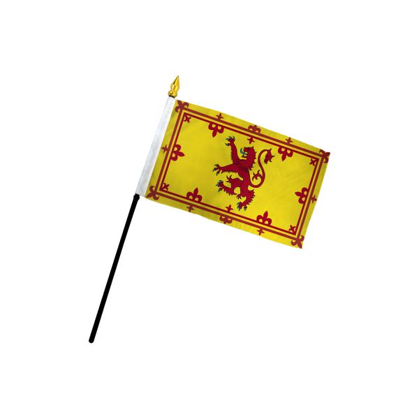 SCOTLAND LION STICK FLAG 4X6"