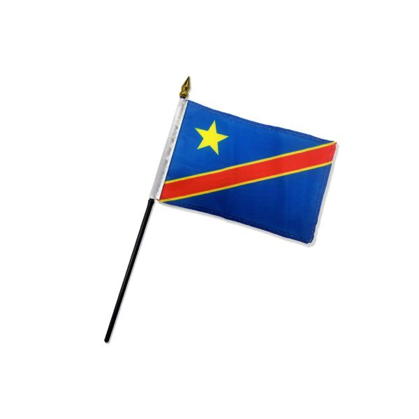 CONGO DEMOCRATIC REPUBLIC STICK FLAG 4X6"