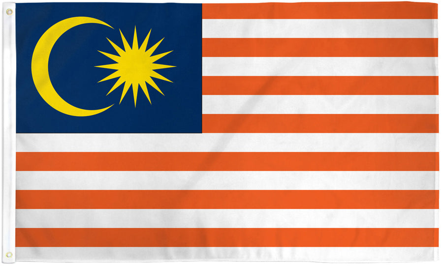 MALAYSIA FLAG POLY 3X5'