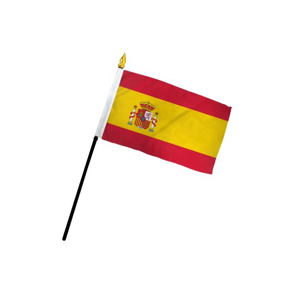 SPAIN STICK FLAG 4X6"