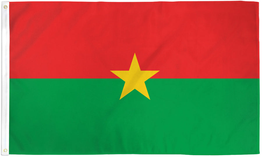 BURKINA FASO FLAG POLY 3X5'