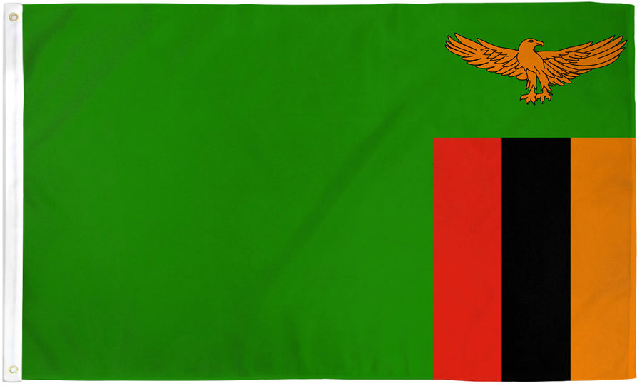 ZAMBIA FLAG POLY 3X5'