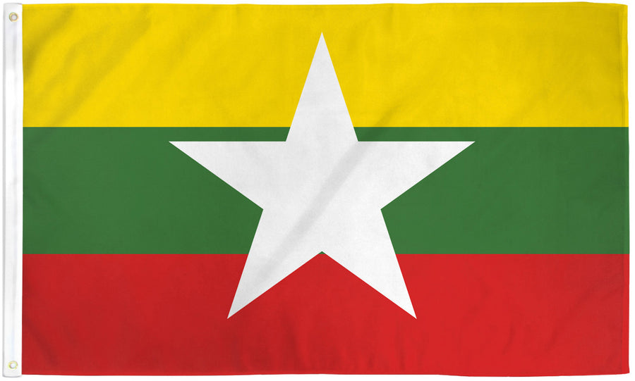 MYANMAR FLAG POLY 3X5'