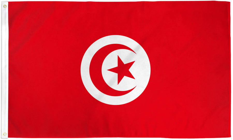 TUNISIA FLAG POLY 3X5'