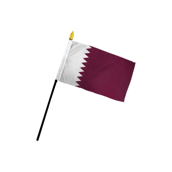 QATAR STICK FLAG 4X6"