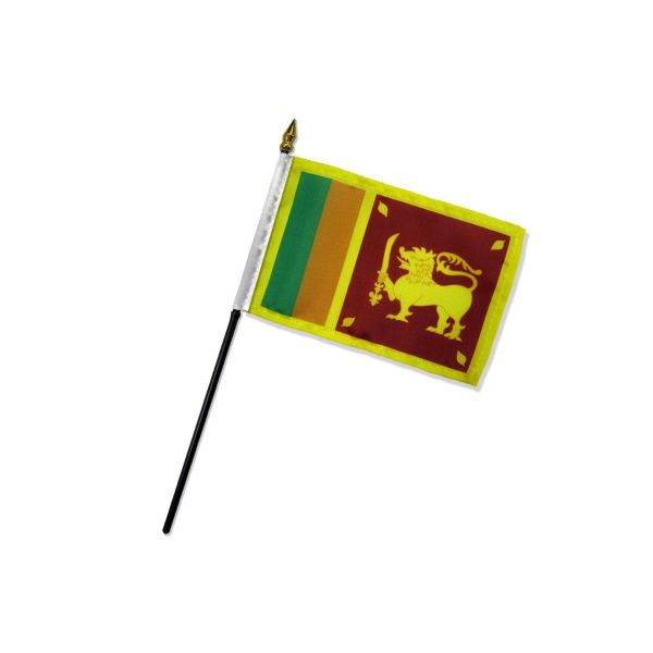 SRI LANKA STICK FLAG 4X6"