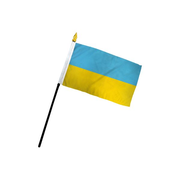 UKRAINE STICK FLAG 4X6"