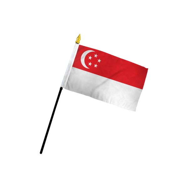 SINGAPORE STICK FLAG 4X6"