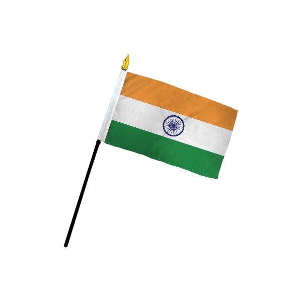 INDIA STICK FLAG 4X6"