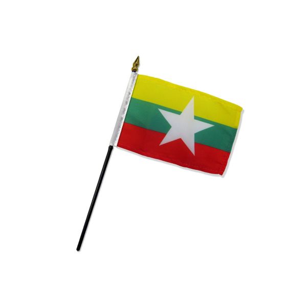 MYANMAR (BURMA) STICK FLAG 4X6"